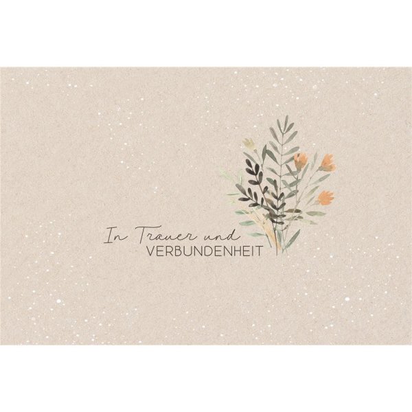 Trauer – Beileid – Kondolenz - Trauerkarte im Format 11,5 x 17 cm mit Umschlag - Blätter