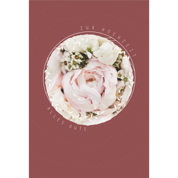 Hochzeit - Glückwunschkarte im Format 11,5 x 17 cm mit Umschlag - Rose