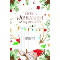 Weihnachten Gutschein Gutscheinkarte mit Umschlag Rentier...