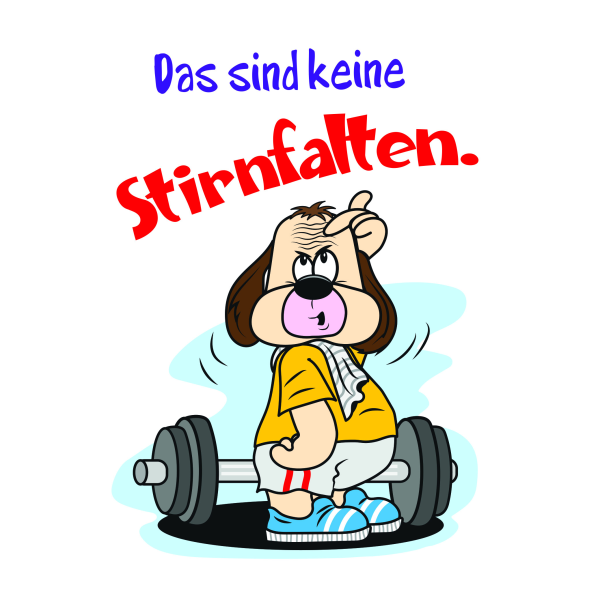 Geburtstag Glückwunschkarte mit Umschlag Hund, Langhantel mit Innendruck