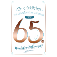 65. Geburtstag Karte mit Umschlag mit Kupferfolie