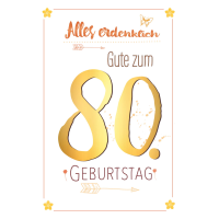 A 80. Geburtstag Karte mit Umschlag mit Goldfolie