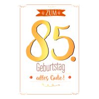 A 85. Geburtstag Karte mit Umschlag mit Goldfolie