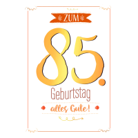 A 85. Geburtstag Karte mit Umschlag mit Goldfolie