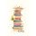Ohne Text Skorpions Art - Glückwunschkarte im Format 11,5 x 17 cm mit Umschlag - Bücherstapel, Brille, Marienkäfer und Blume - mit Goldfolie