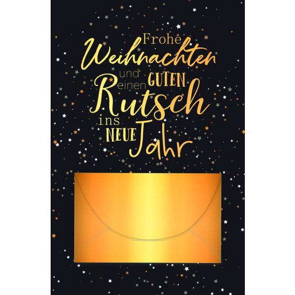 Weihnachten Geldkarte Geldgeschenkkarte mit Umschlag Schriftkarte, mit Gold