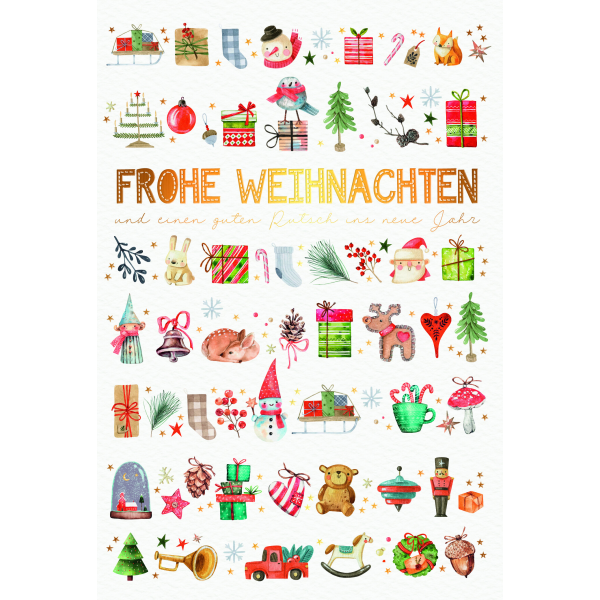 Weihnachten Grußkarte Glückwunschkarte mit Umschlag Weihnachtsmotive, Nat