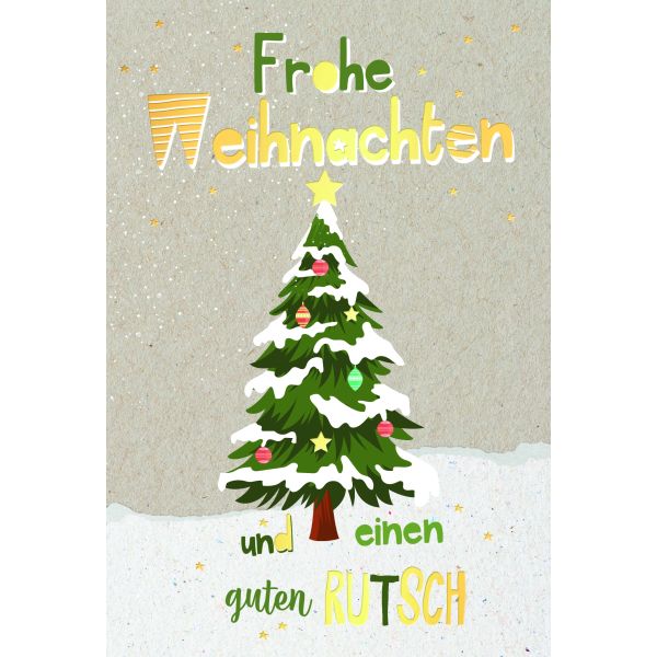 Weihnachten Grußkarte Glückwunschkarte mit Umschlag Weihnachtsbaum, Natur