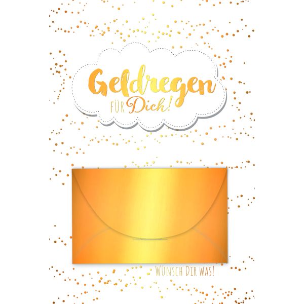 Geldkarte Glückwunschkarte mit Umschlag Wolke mit Goldfolie