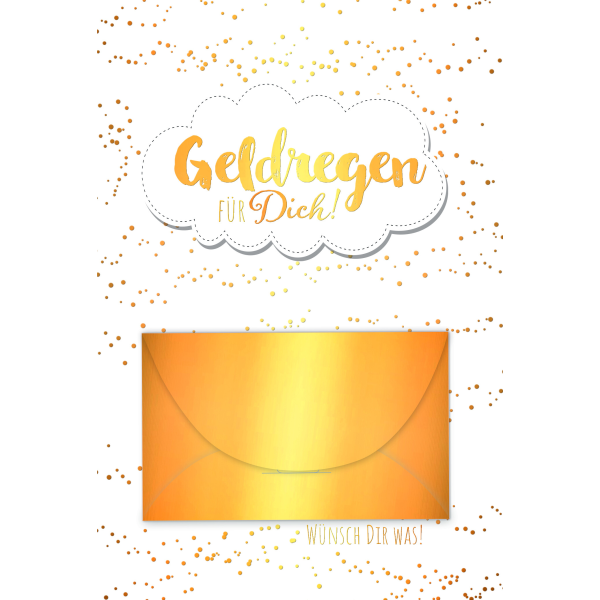 Geldkarte Glückwunschkarte mit Umschlag Wolke mit Goldfolie