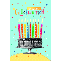 Geburtstag Glückwunschkarte mit Umschlag Bunte,...