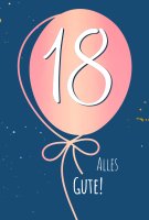 18. Geburtstag - Karte mit Umschlag - Luftballons - mit...