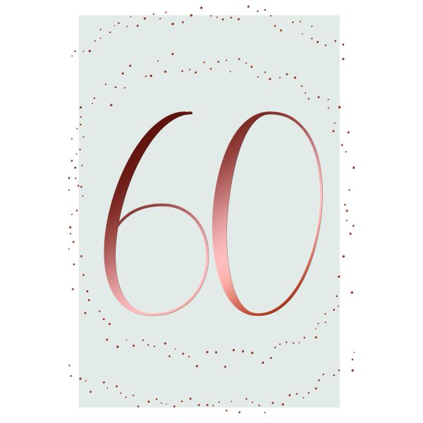 60. Geburtstag Glückwunschkarte mit Umschlag 60. Geburtstag