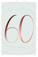 60. Geburtstag - Karte mit Umschlag - Schriftkarte - mit...