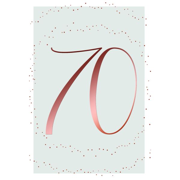 70. Geburtstag Glückwunschkarte mit Umschlag 70. Geburtstag