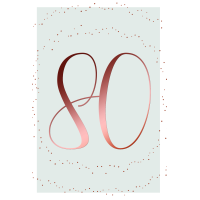 80. Geburtstag Karte mit Umschlag Schriftkarte mit...