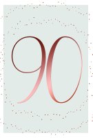 90. Geburtstag - Karte mit Umschlag - Schriftkarte - mit...