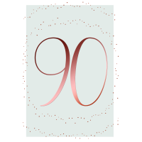 90. Geburtstag Karte mit Umschlag Schriftkarte mit...