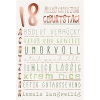 18. Geburtstag Glückwunschkarte mit Umschlag 18....