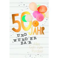 50. Geburtstag Glückwunschkarte mit Umschlag 50....