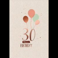 30. Geburtstag - Karte mit Umschlag - Luftballons - mit...
