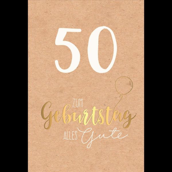 50. Geburtstag Glückwunschkarte mit Umschlag 50. Geburtstag Alles Gute