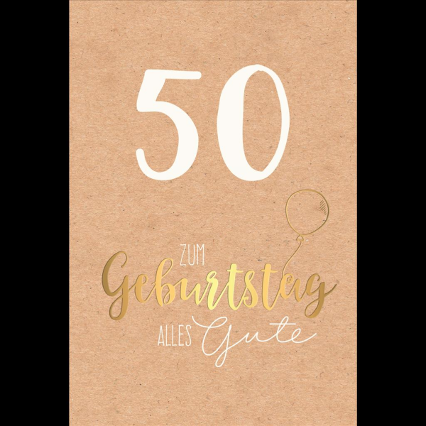 50. Geburtstag Glückwunschkarte mit Umschlag 50. Geburtstag Alles Gute