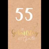 55. Geburtstag Karte mit Umschlag Schriftkarte mit Goldfolie