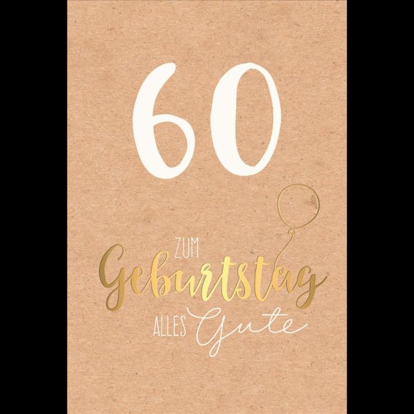 60. Geburtstag Glückwunschkarte mit Umschlag 60. Geburtstag Alles Gute