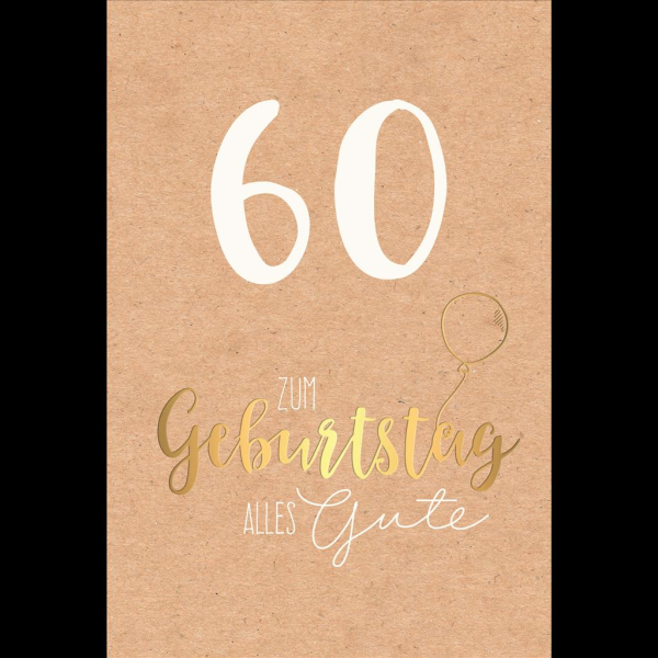 60. Geburtstag Glückwunschkarte mit Umschlag 60. Geburtstag Alles Gute