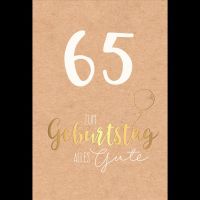65. Geburtstag Karte mit Umschlag Schriftkarte mit Goldfolie
