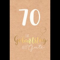 70. Geburtstag - Karte mit Umschlag - Schriftkarte - mit...
