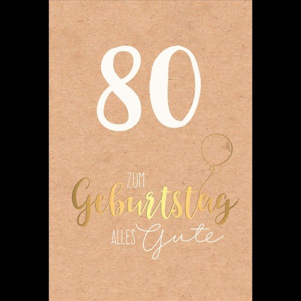 80. Geburtstag Glückwunschkarte mit Umschlag 80. Geburtstag Alles Gute