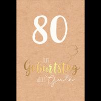 80. Geburtstag Glückwunschkarte mit Umschlag 80....