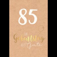 85. Geburtstag - Karte mit Umschlag - Schriftkarte - mit...