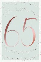 65. Geburtstag - Karte mit Umschlag - Schriftkarte - mit...