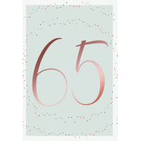 65. Geburtstag Karte mit Umschlag Schriftkarte mit...