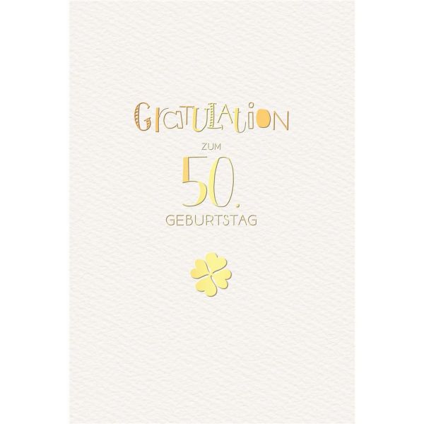 50. Geburtstag Glückwunschkarte mit Umschlag 50. Geburtstag Gratulation