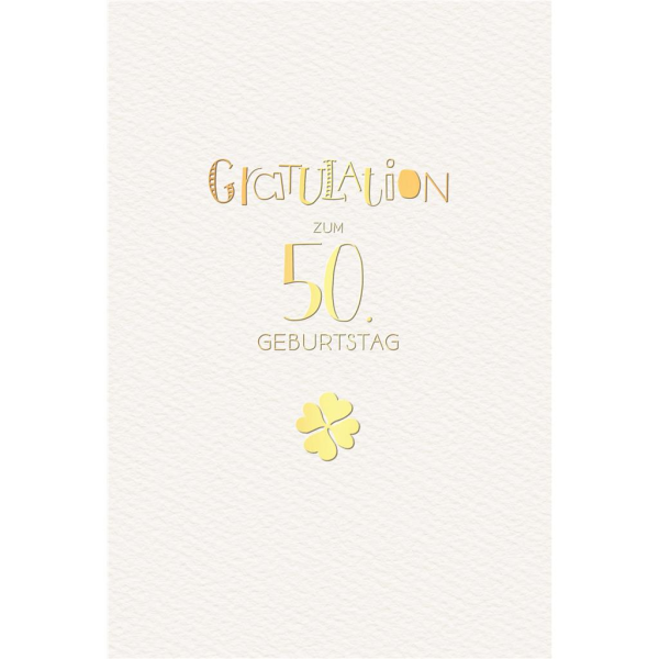 50. Geburtstag Glückwunschkarte mit Umschlag 50. Geburtstag Gratulation