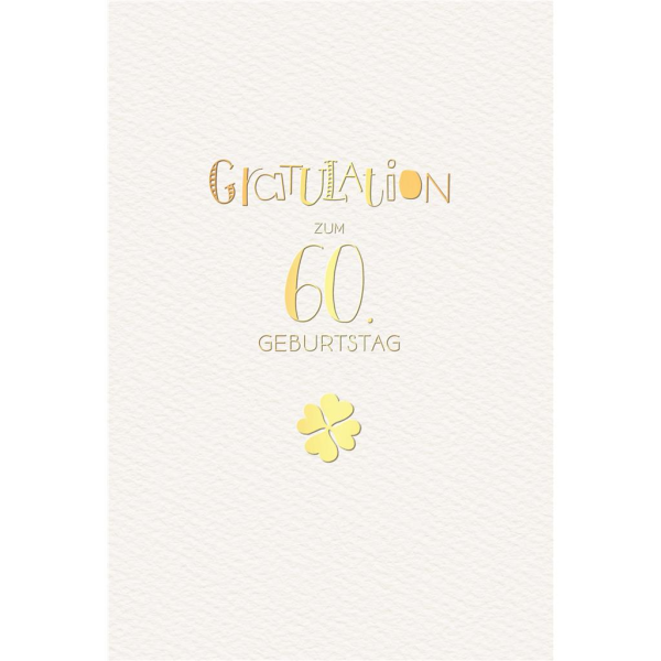 A 60. Geburtstag Glückwunschkarte mit Umschlag 60. Geburtstag Gratulation