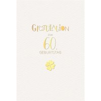 60. Geburtstag - Karte mit Umschlag - Schriftkarte - mit...