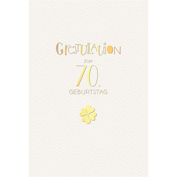 70. Geburtstag Glückwunschkarte mit Umschlag 70. Geburtstag Gratulation