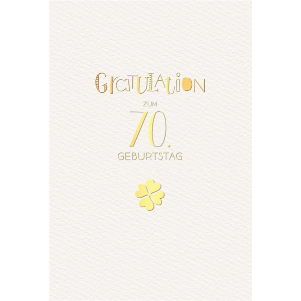 A 70. Geburtstag Glückwunschkarte mit Umschlag 70. Geburtstag Gratulation