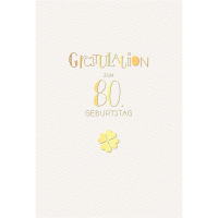 80. Geburtstag Glückwunschkarte mit Umschlag 80....