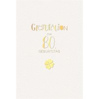 80. Geburtstag - Karte mit Umschlag - Schriftkarte - mit...