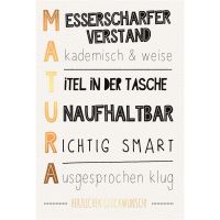 Matura Glückwunschkarte mit Umschlag Schriftkarte...