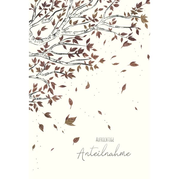 Trauer - Beileid - Kondolenz - Trauerkarte im Format 11,5 x 17 cm mit ...