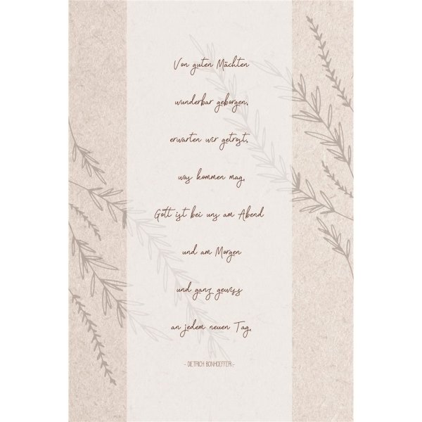 Trauer – Beileid – Kondolenz - Trauerkarte im Format 11,5 x 17 cm mit Umschlag - Schriftkarte - mit brauner Metallicfolie