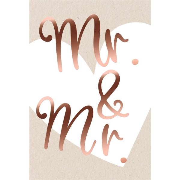 Hochzeit - Glückwunschkarte im Format 11,5 x 17 cm mit Umschlag - Schriftkarte - mit rosegoldener Metallicfolie