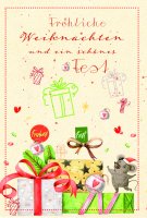 Weihnachten - Zuckerrohrpapier - Glückwunschkarte im...